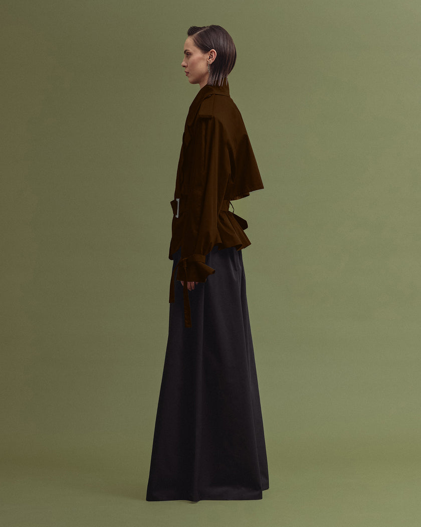 NOVA cropped trench chocolate