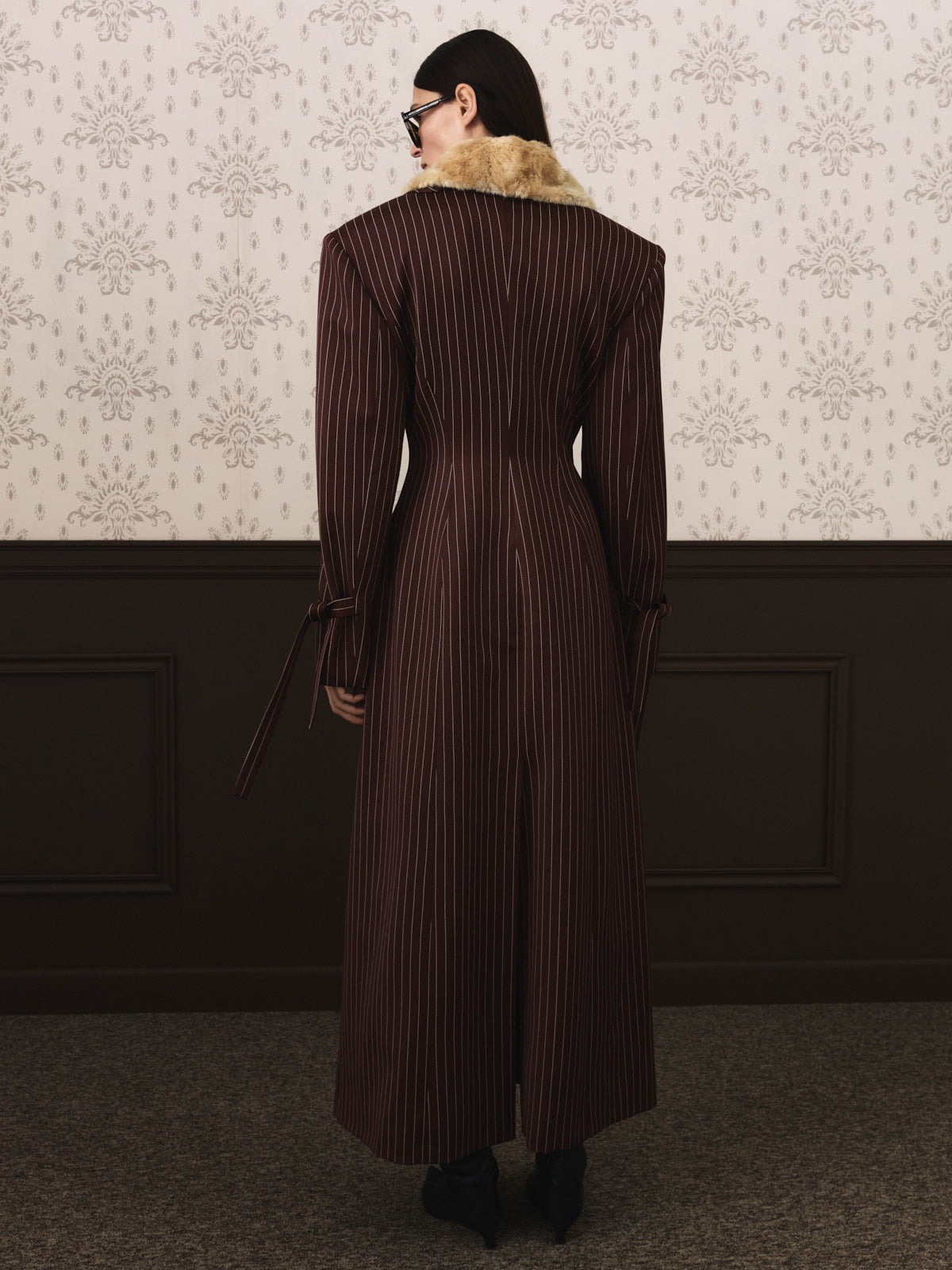 EMA fur coat brown stripe