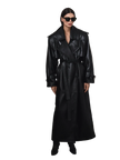 NEUS leather trench coat black