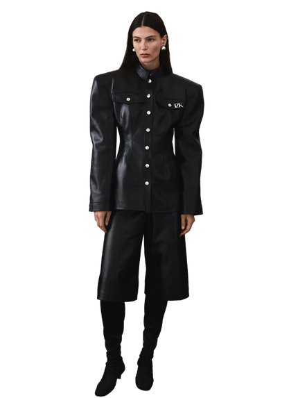 NERO leather shirt black