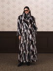 THEA fur coat black / white