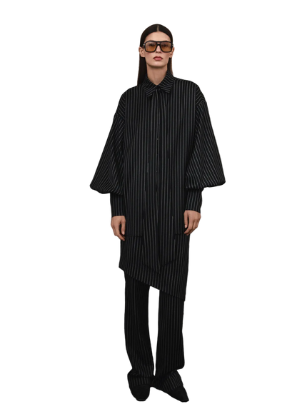 LILOU shirt black stripe