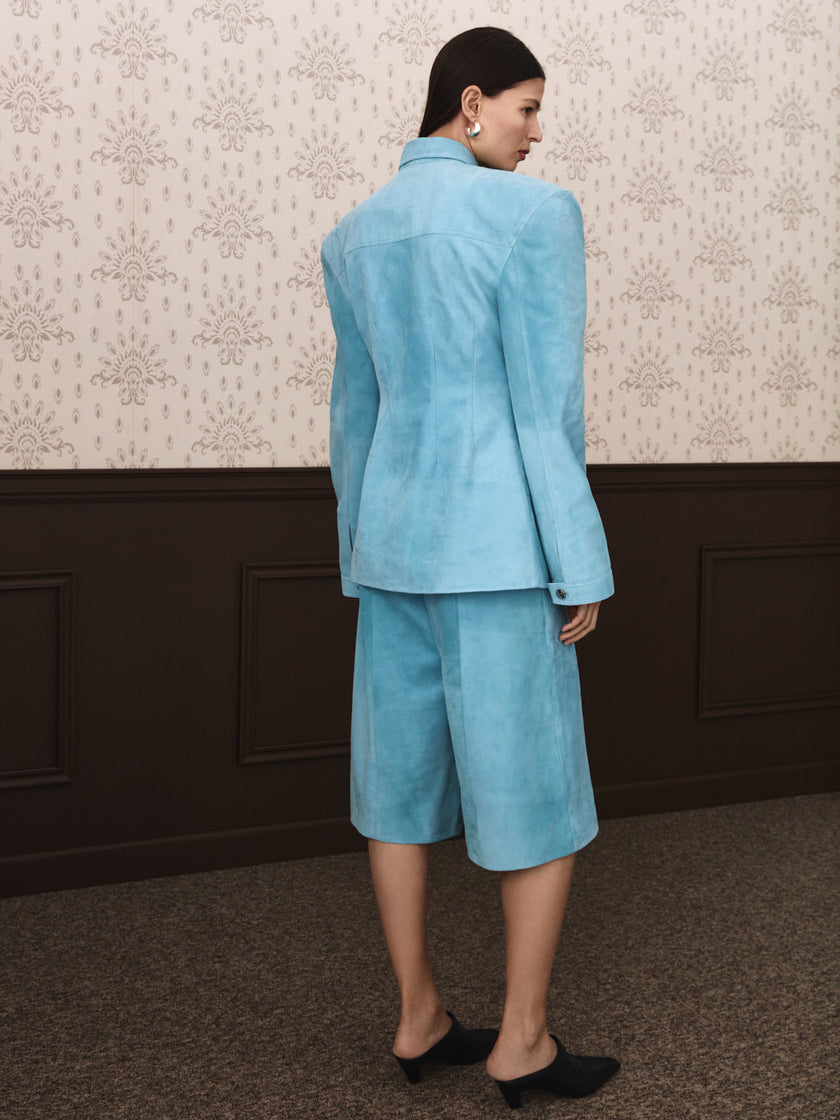 NERO leather shirt baby blue