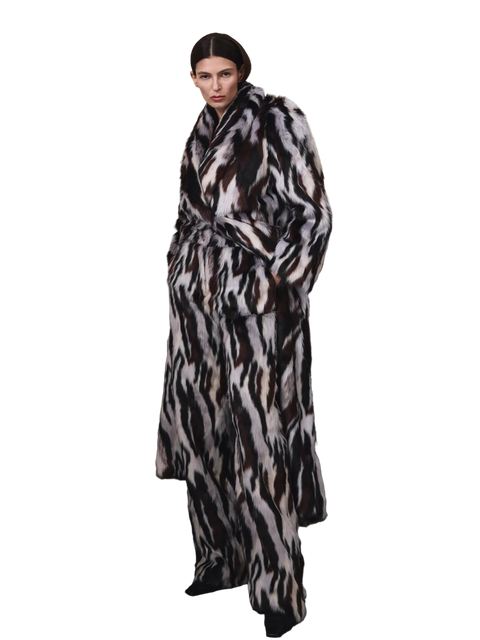 LEA fur pants black / white