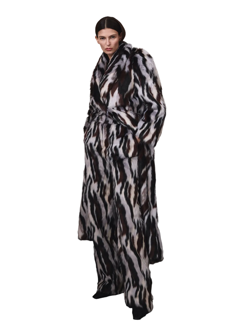 LEA fur pants black / white