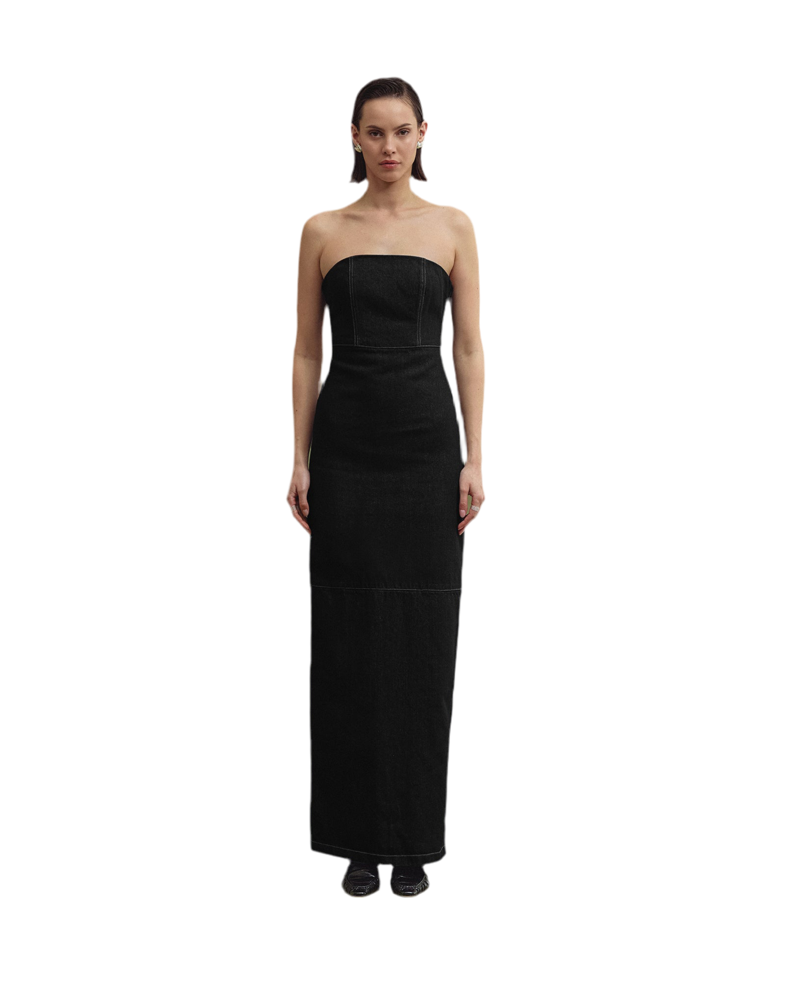 HANA tube dress washed black