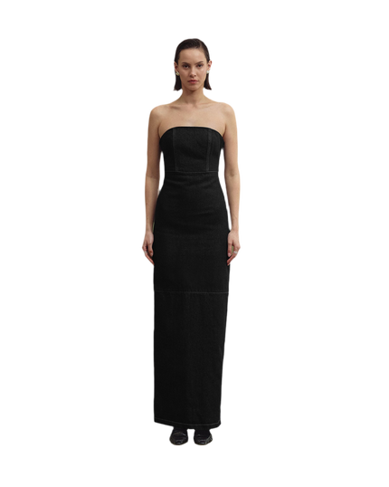 HANA tube dress washed black