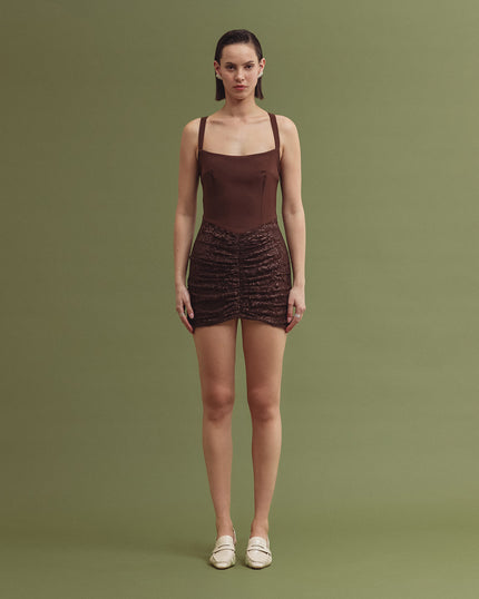 BREVIS mini dress chocolate