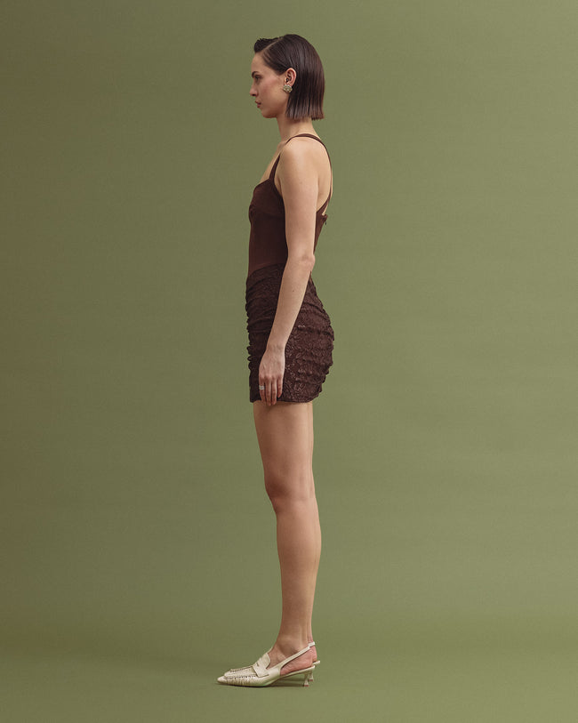 BREVIS mini dress chocolate