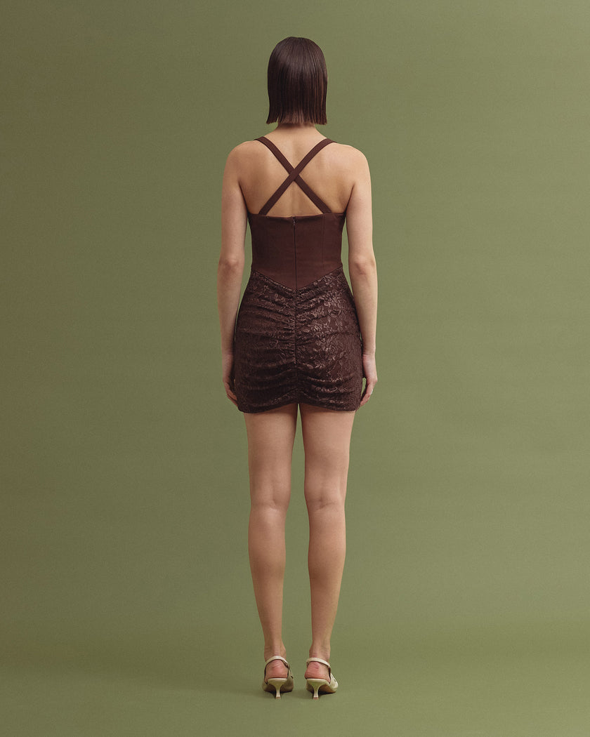 BREVIS mini dress chocolate
