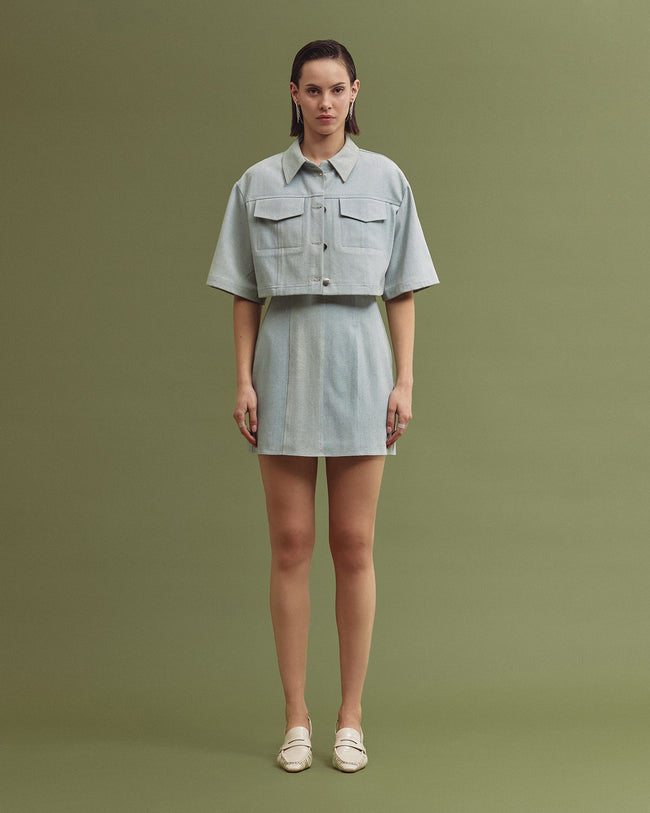 CLARA denim jacket washed blue