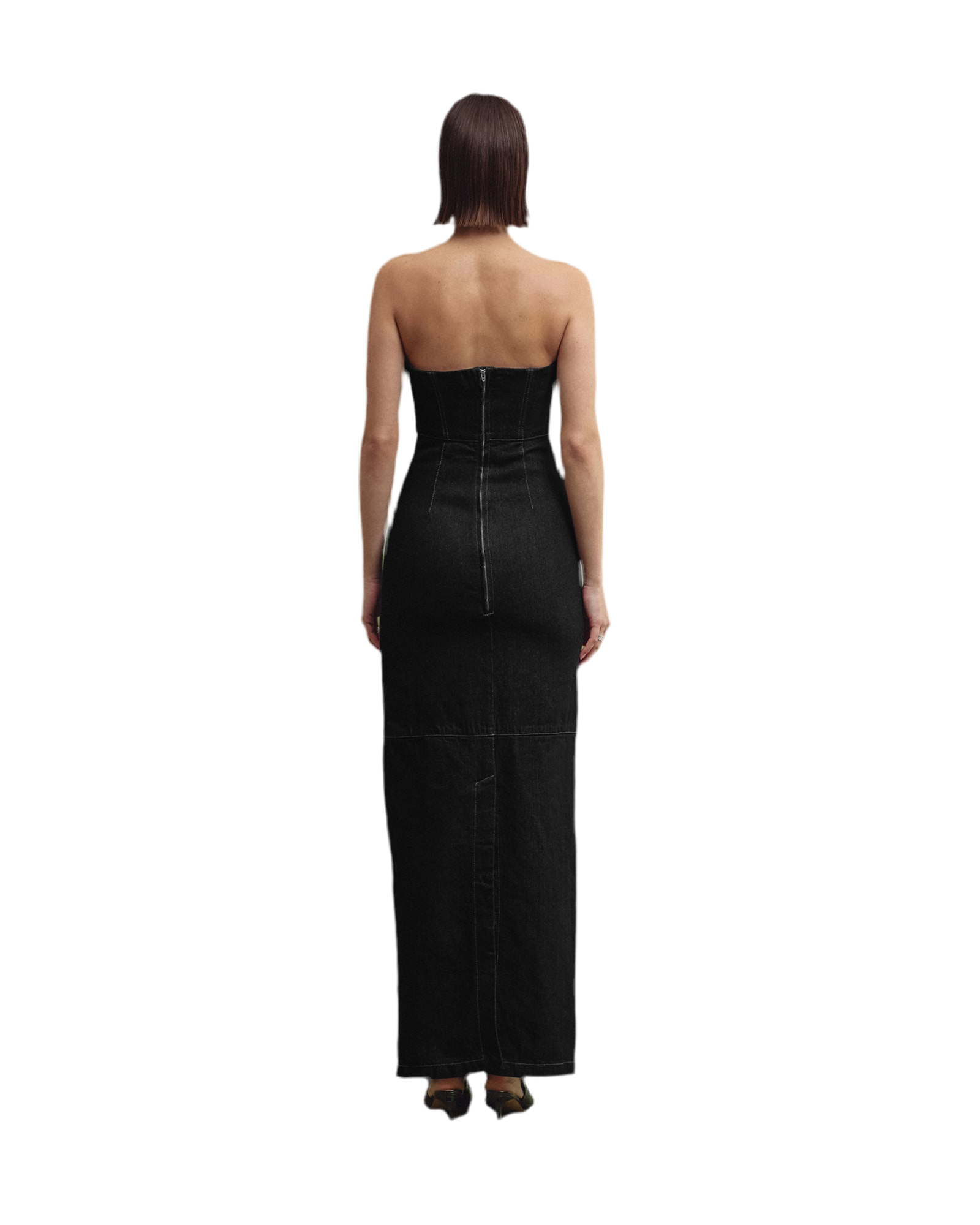 HANA tube dress washed black