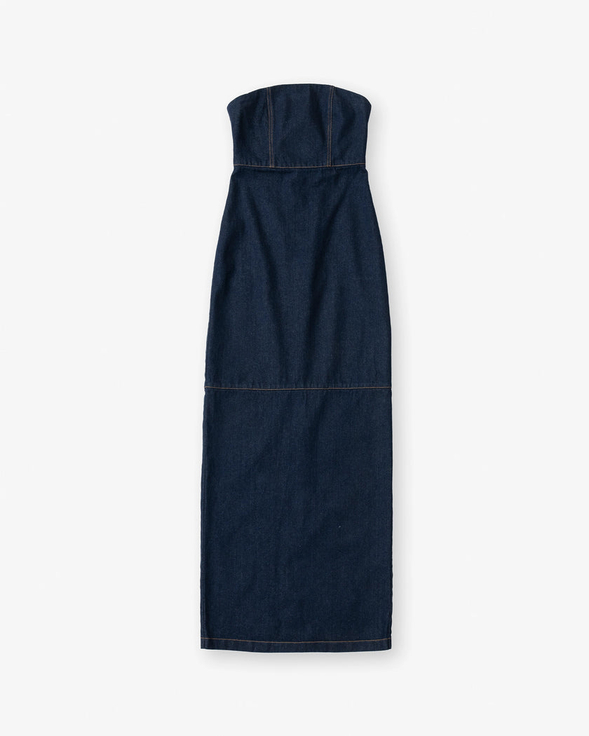 HANA tube dress indigo blue