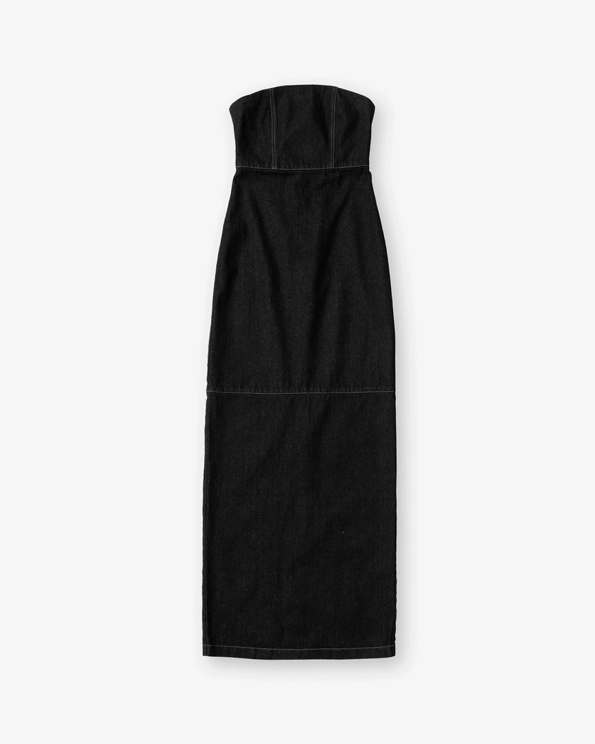HANA tube dress washed black