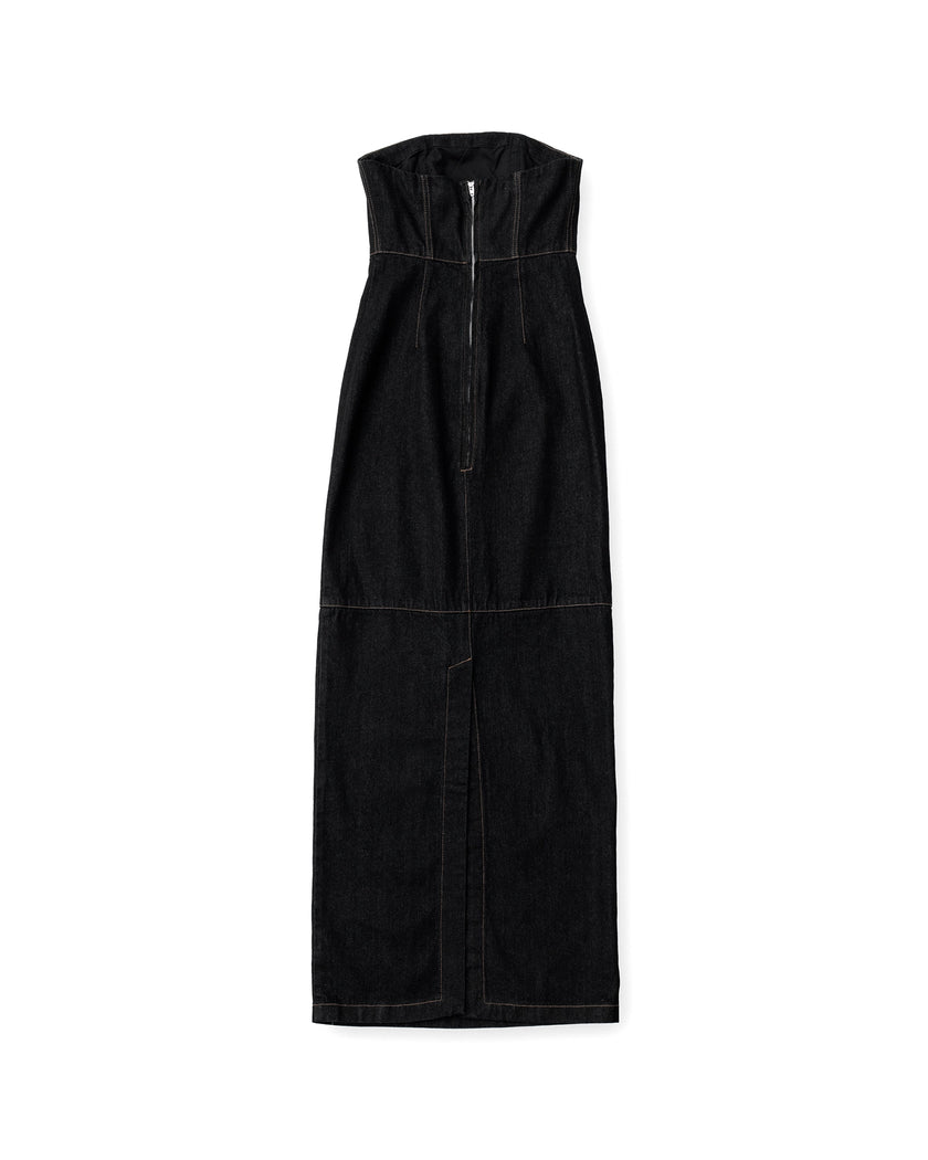 HANA tube dress washed black