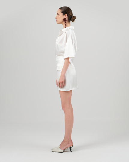 ATENA skirt white satin