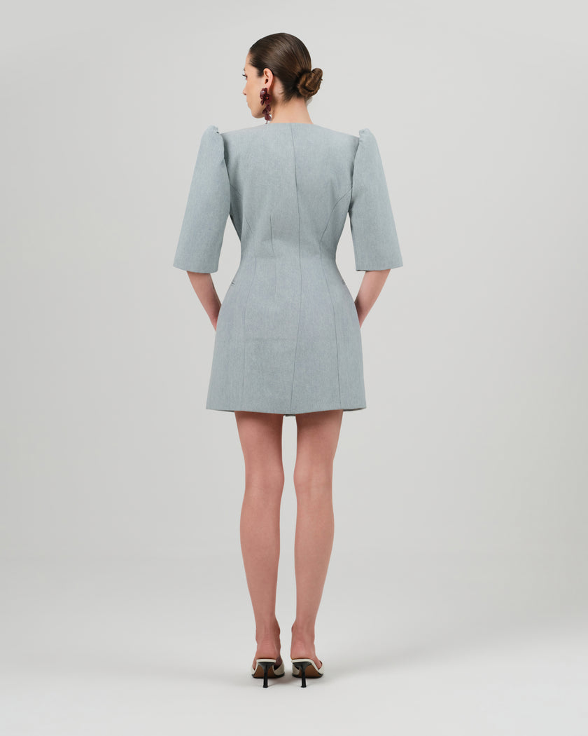 MILA blazer dress washed blue