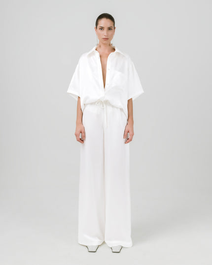 MELANIE pants white satin