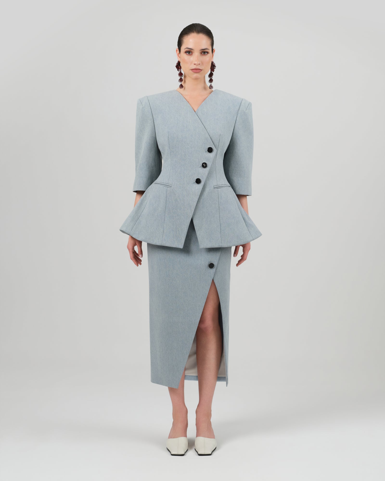 NELA blazer washed blue