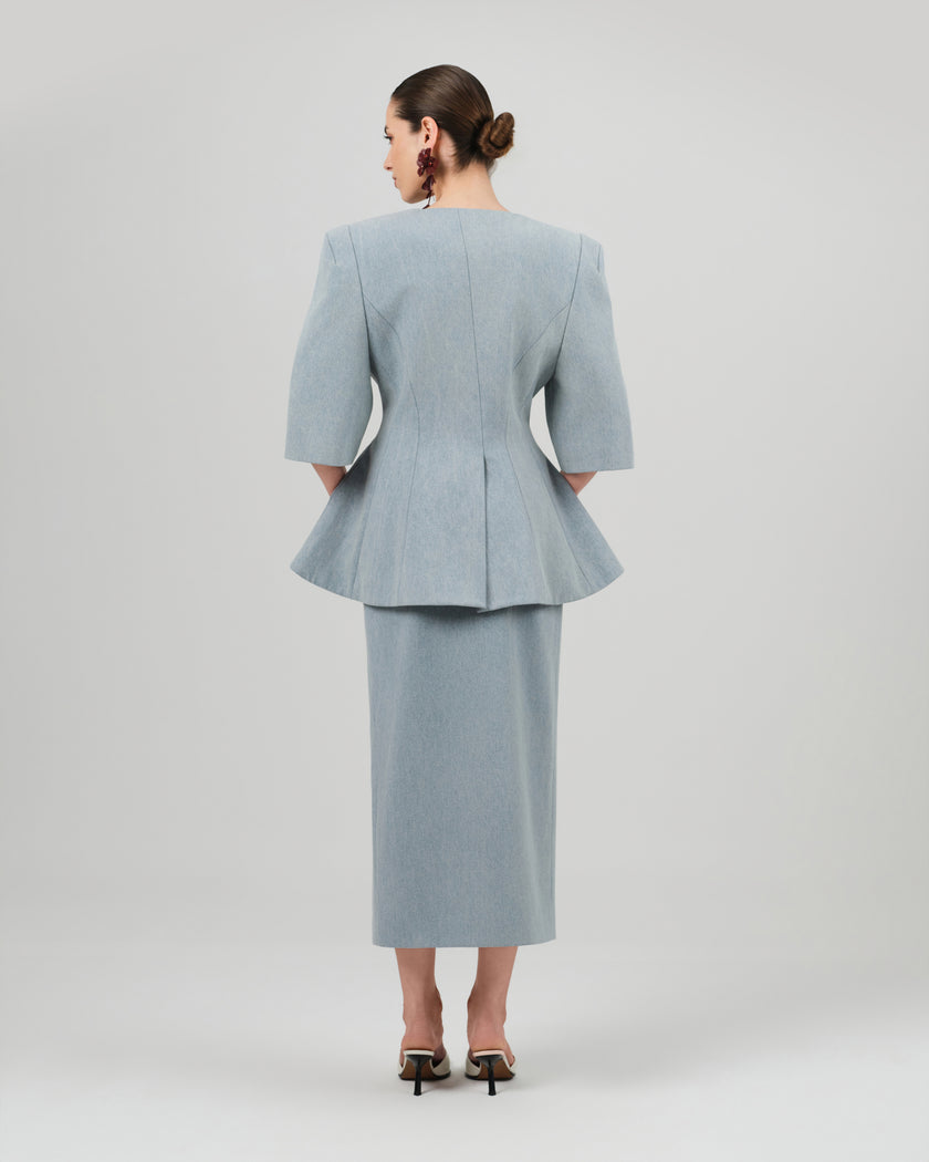 NELA blazer washed blue