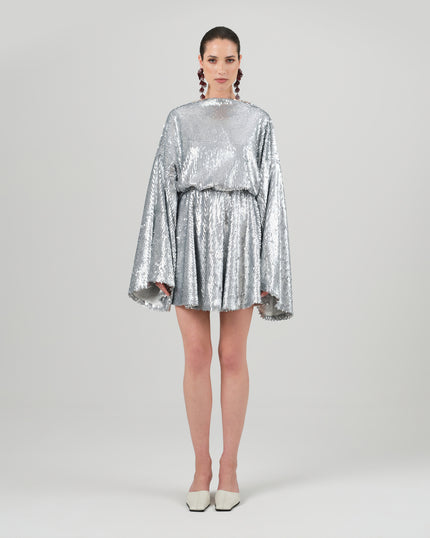 NINA dress silver sequin