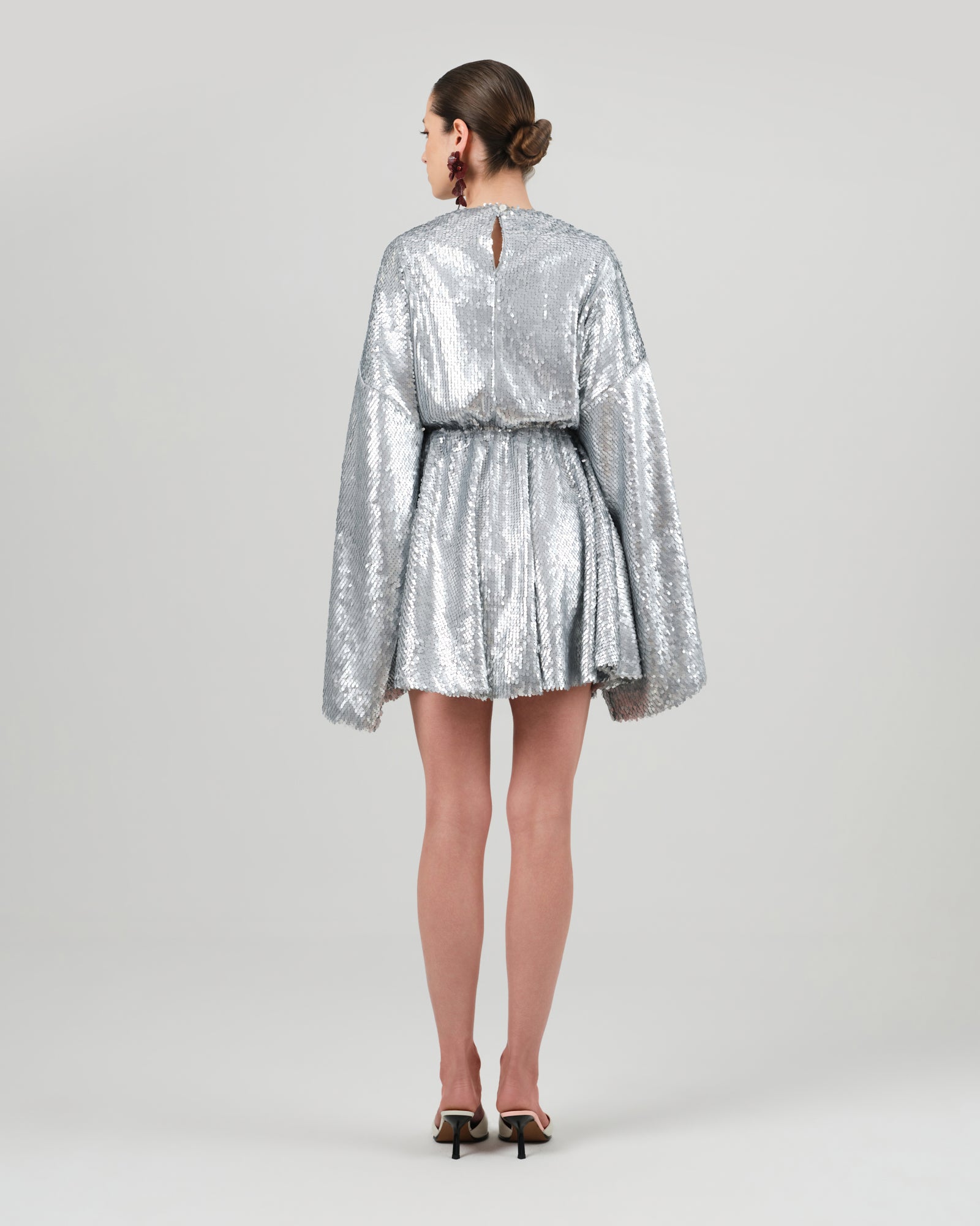 NINA dress silver sequin