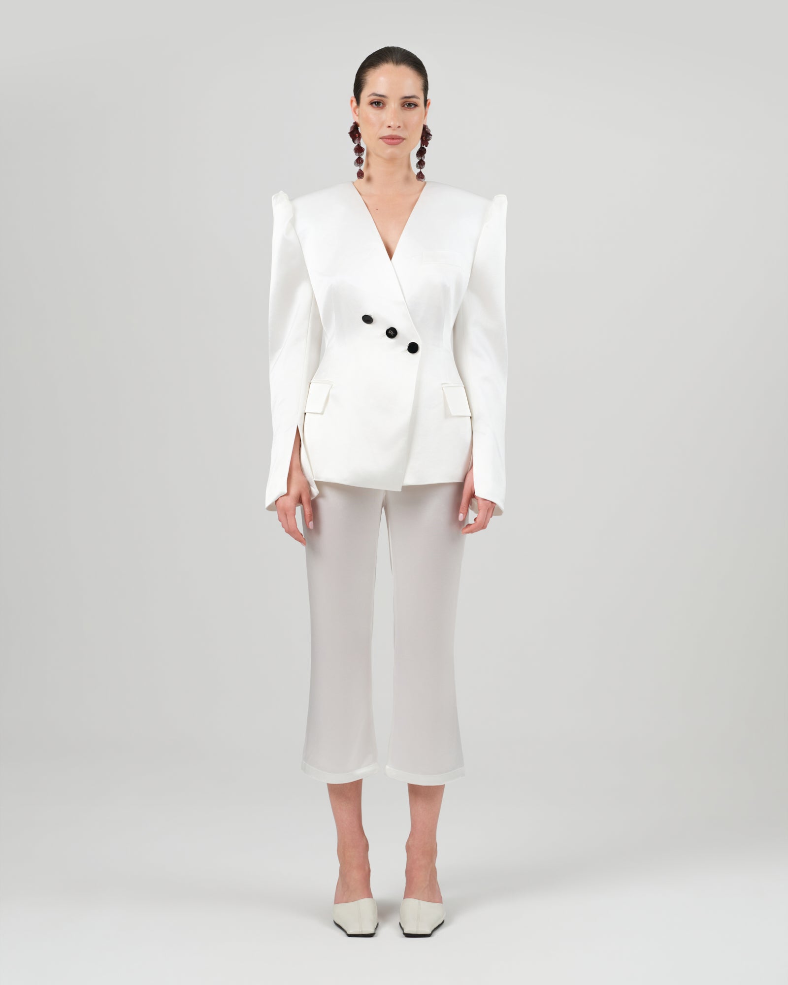 REA pants white satin