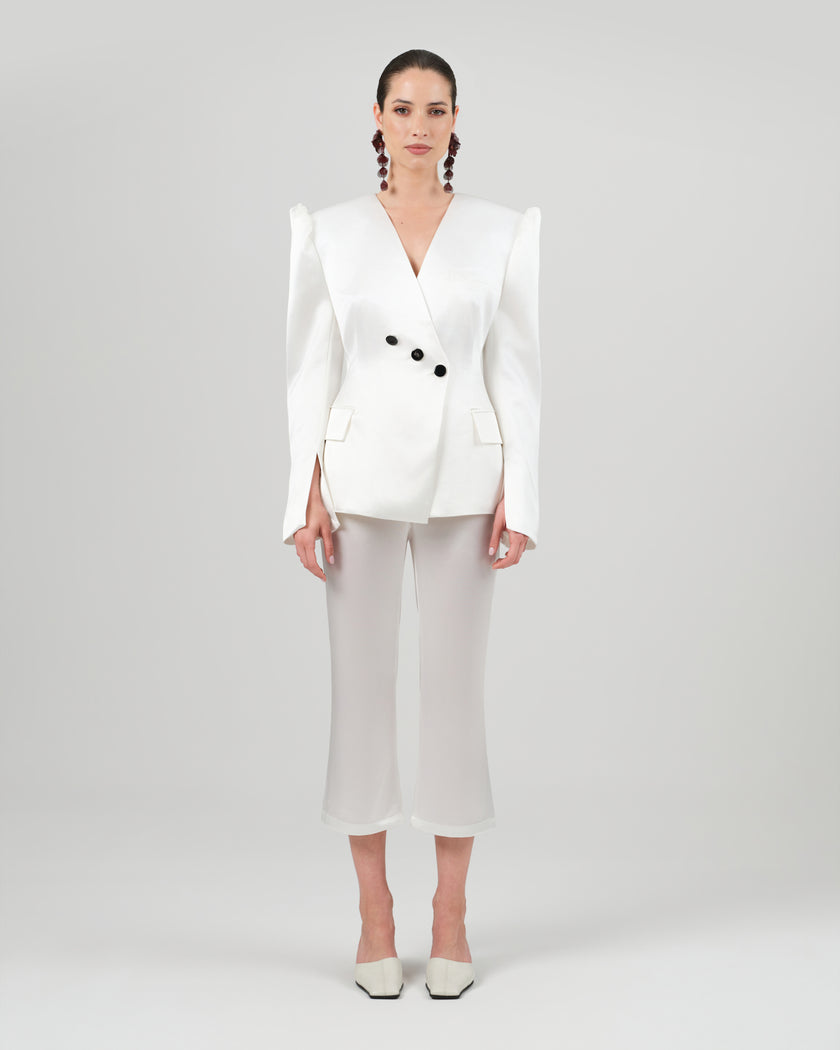 REA pants white satin