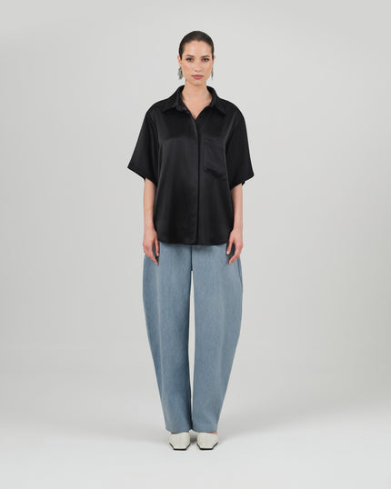 ROSA shirt black satin