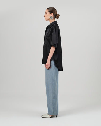 ROSA shirt black satin