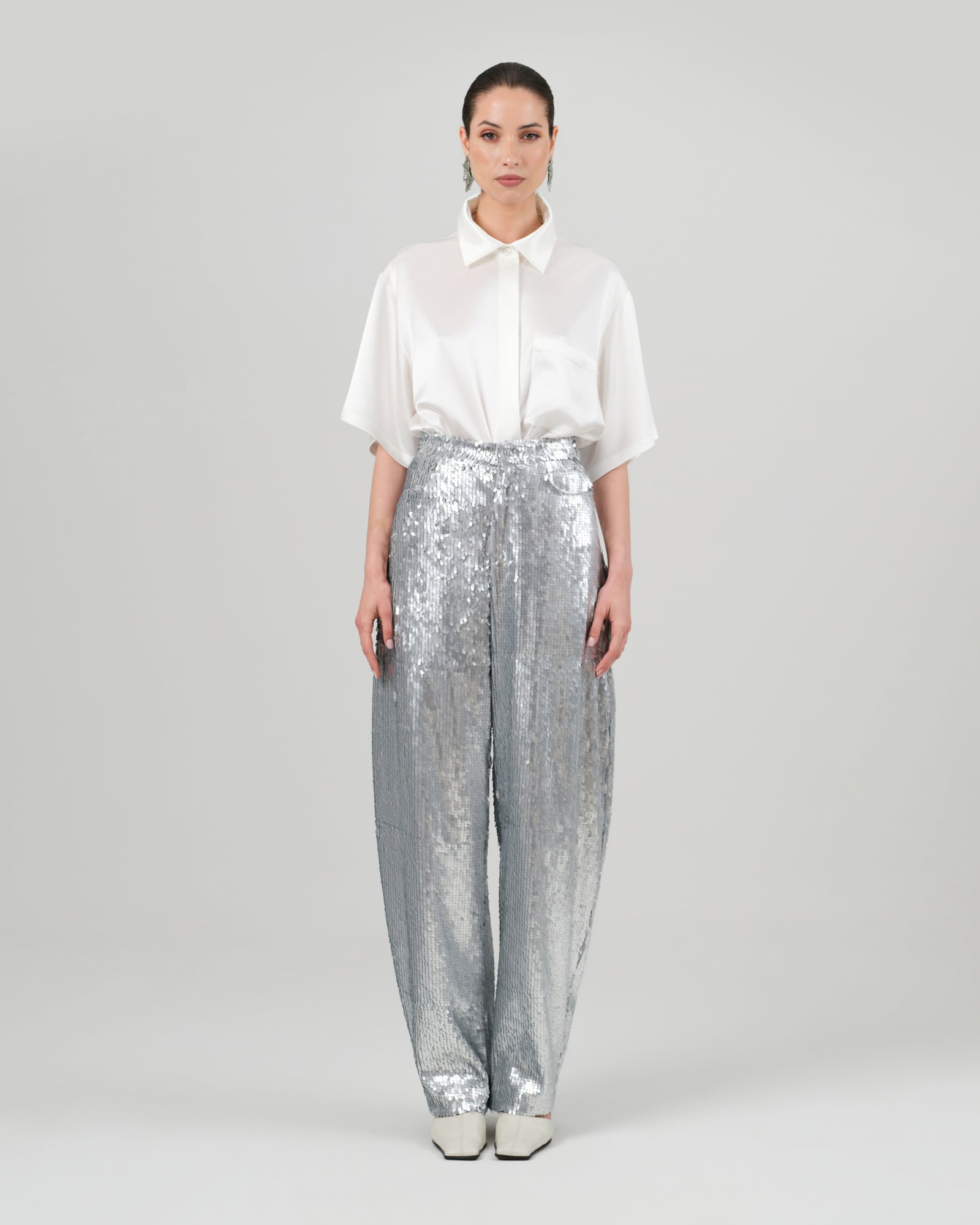 TIJANA pants silver sequin