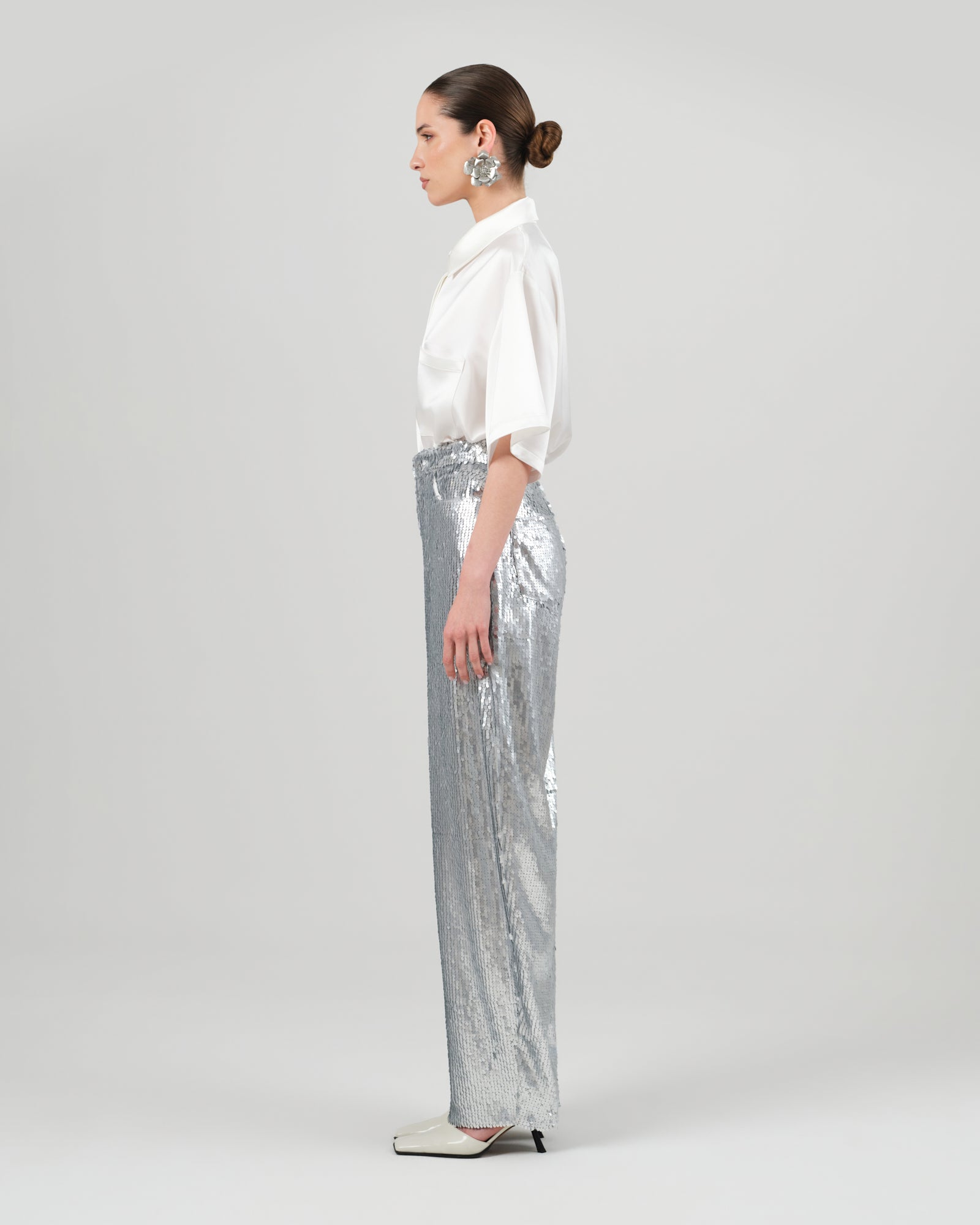 TIJANA pants silver sequin