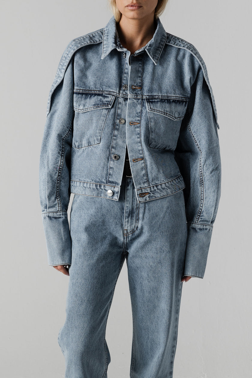 SILAS bomber jacket washed blue