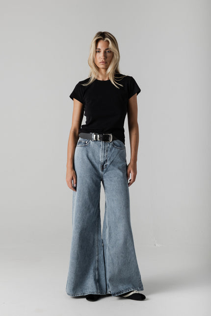 SAGE wide leg jeans washed blue