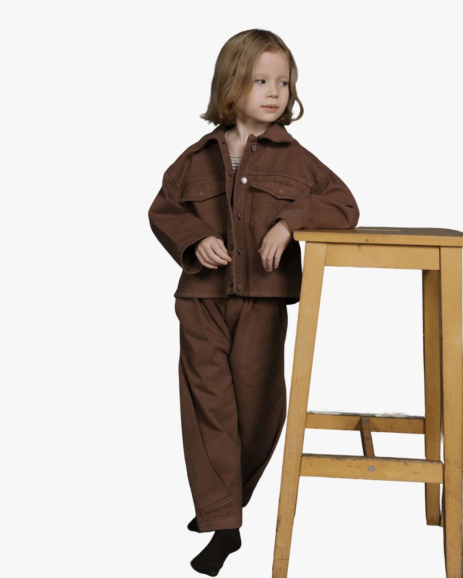 JUNO KIDS wide jeans brown