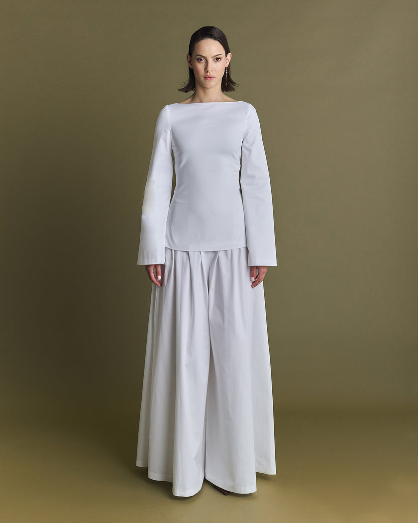 LAXUS poplin pants white