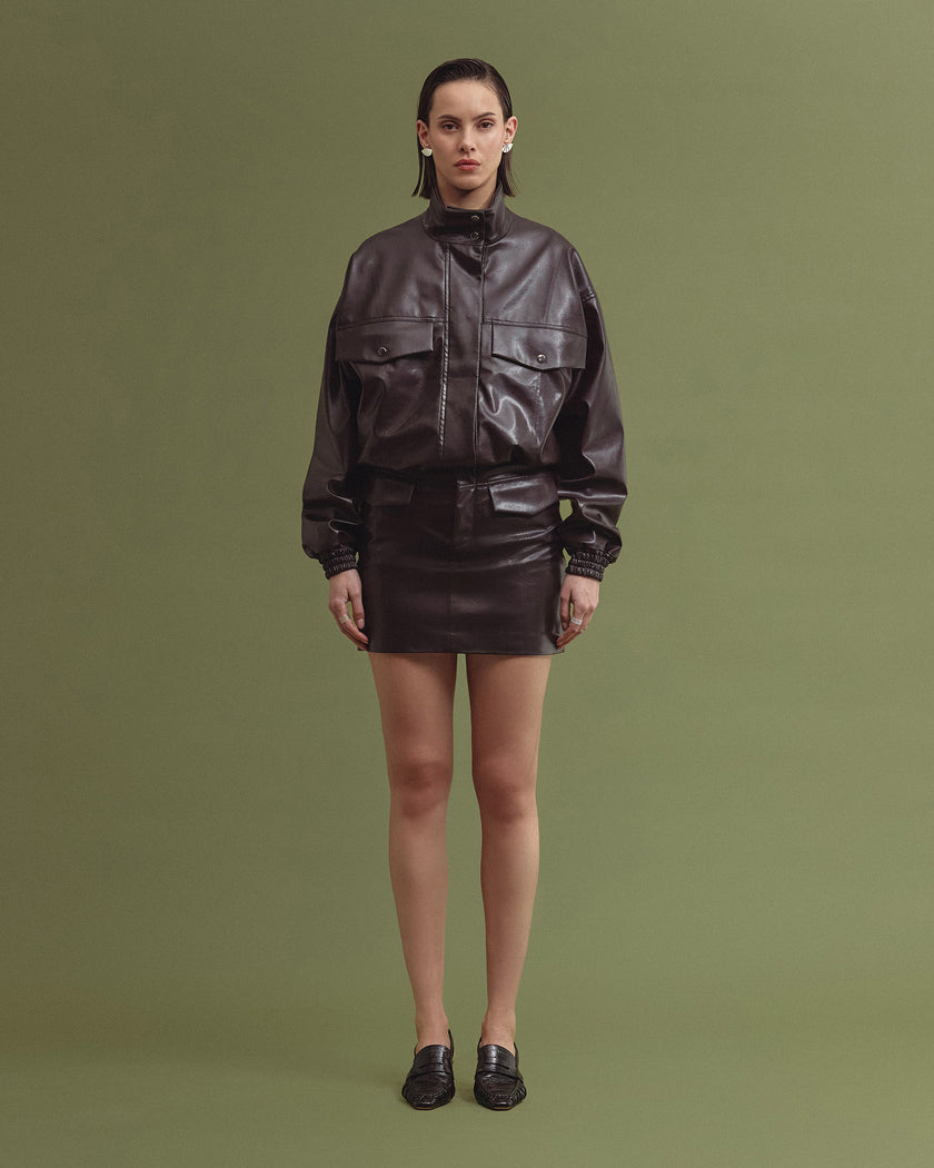 LILIA vegan leather mini skirt | IZAKOVA – Izakova Store