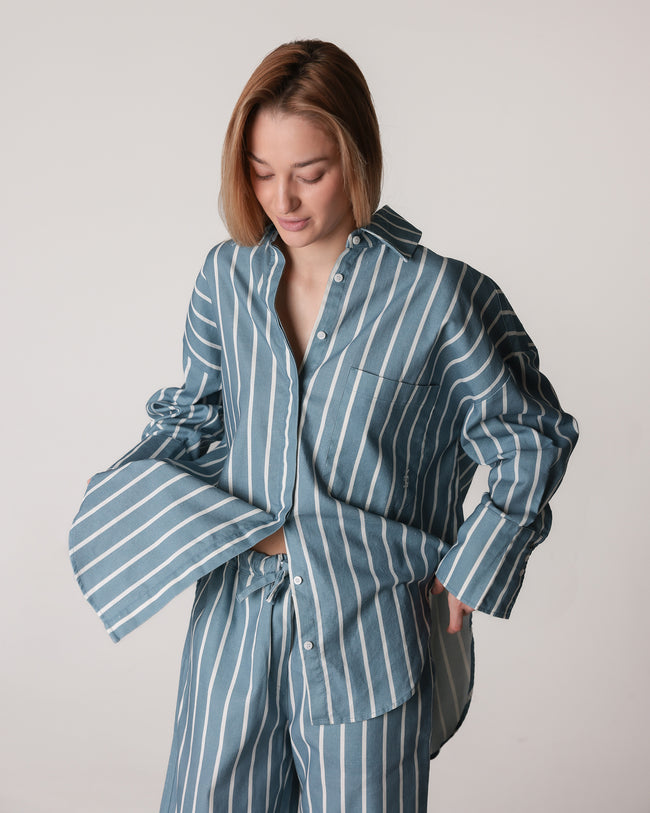 MAGNUM oversized linen shirt striped
