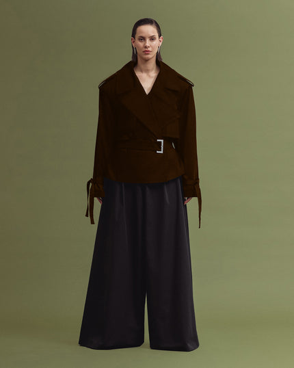 NOVA cropped trench chocolate
