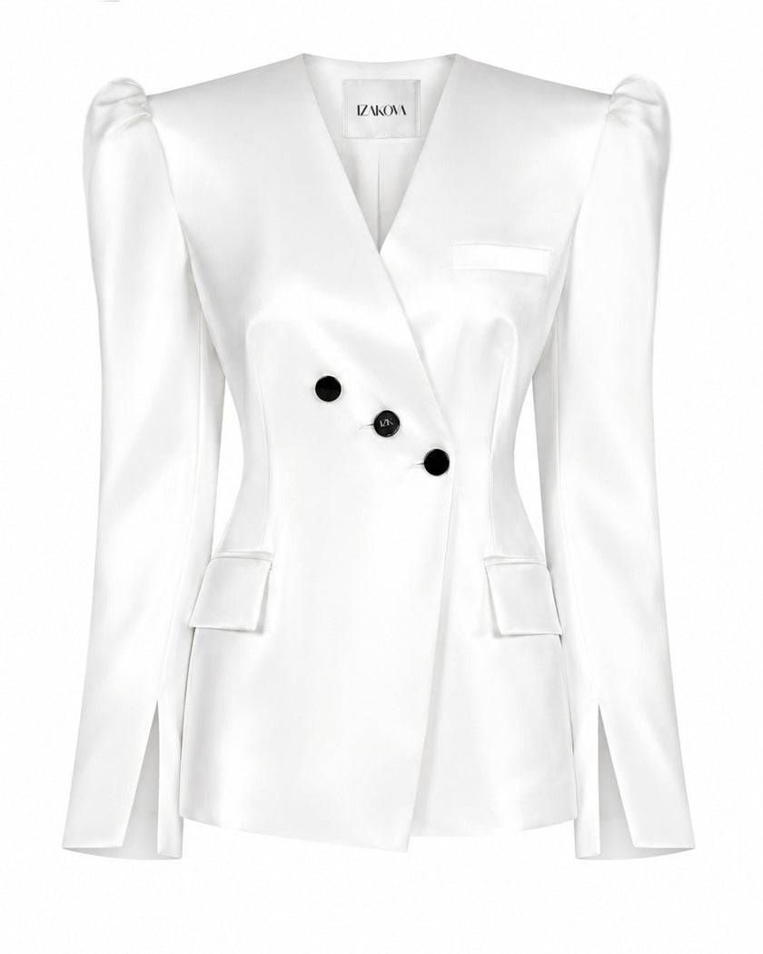 AZERA blazer white satin
