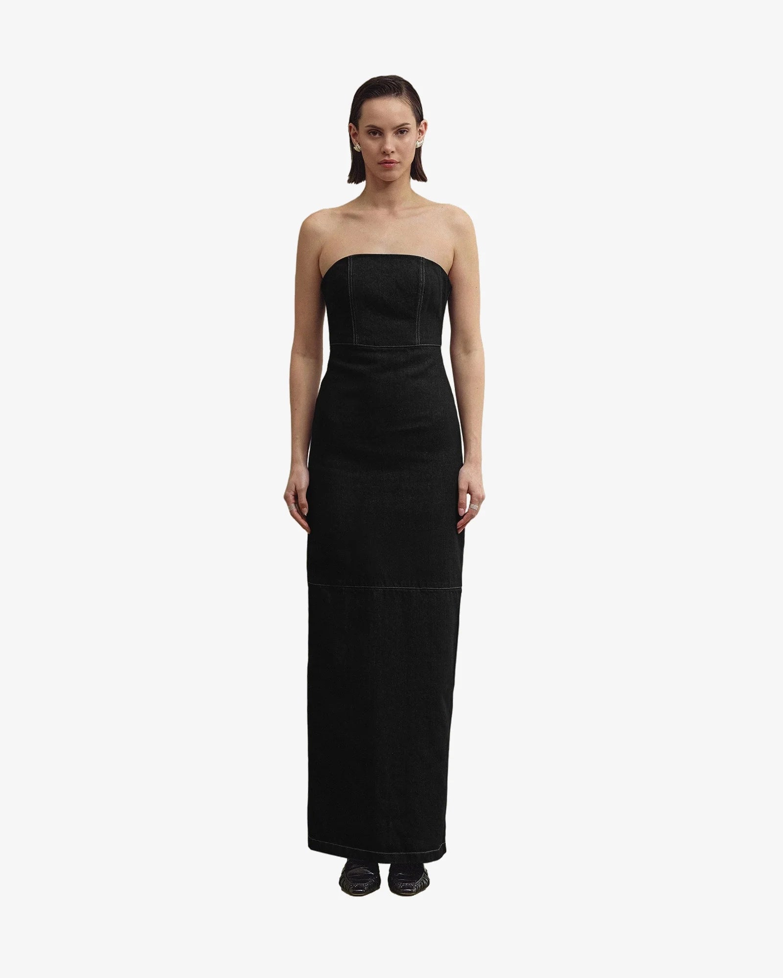 HANA tube dress washed black