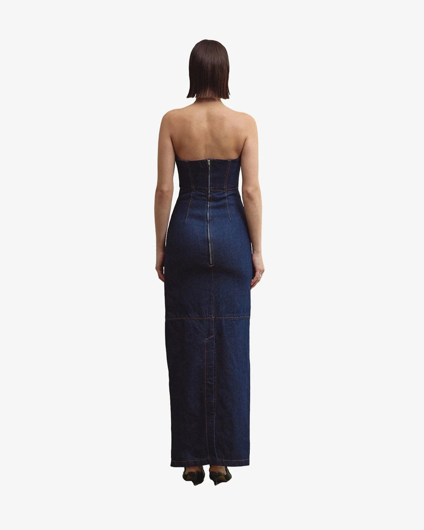 HANA tube dress indigo blue