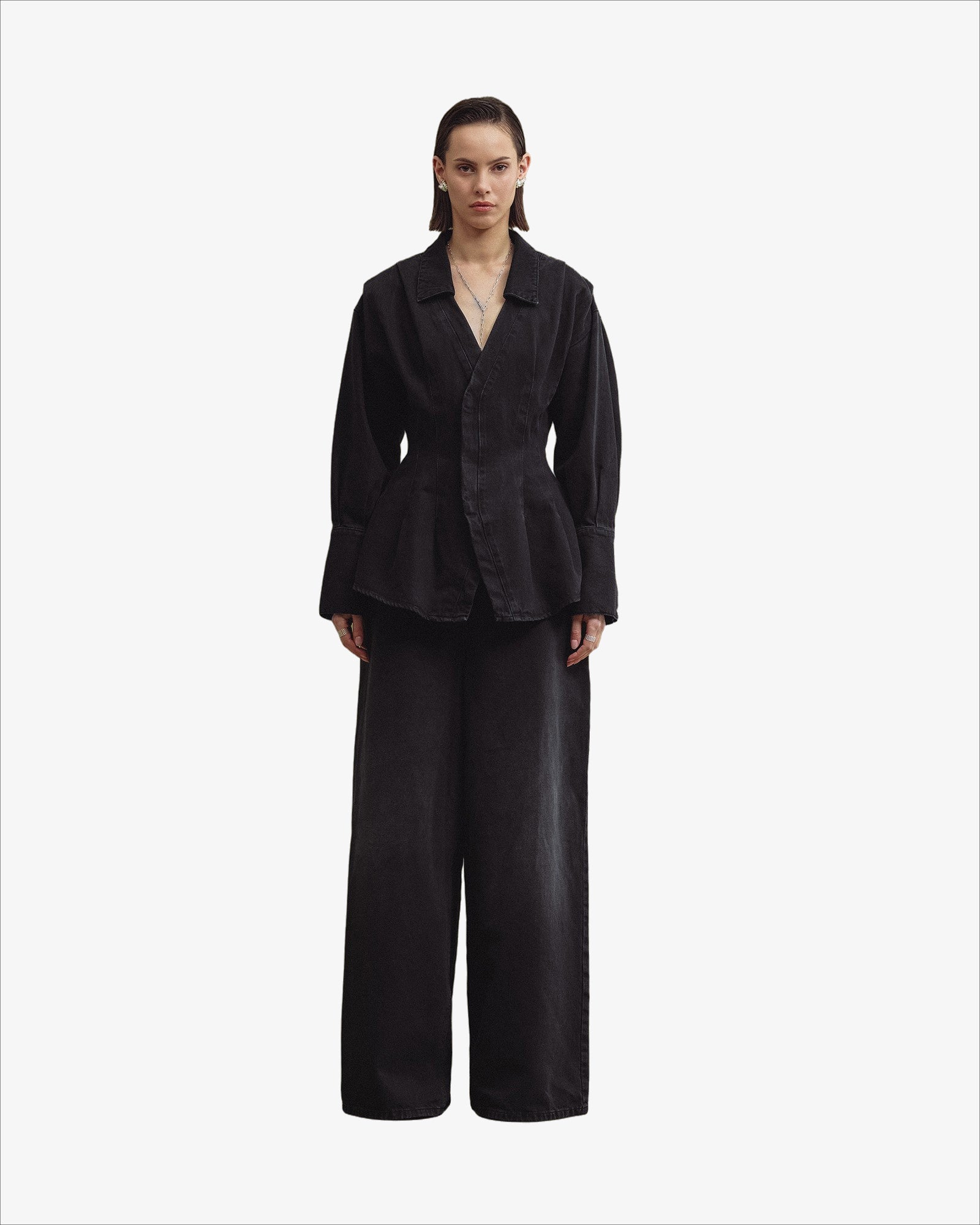 AER denim pants washed black