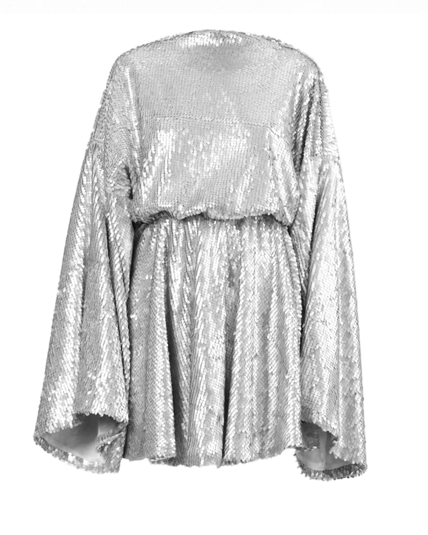 NINA dress silver sequin